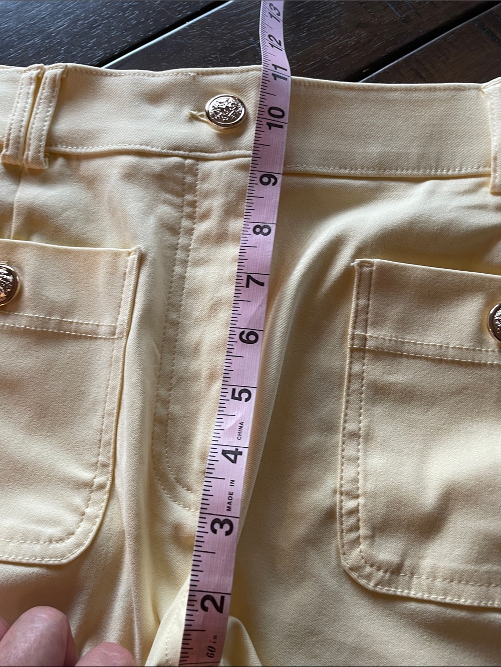 Jules & Leopold Butter Yellow Front-Pocket High Rise Shorts - Picture 9 of 13